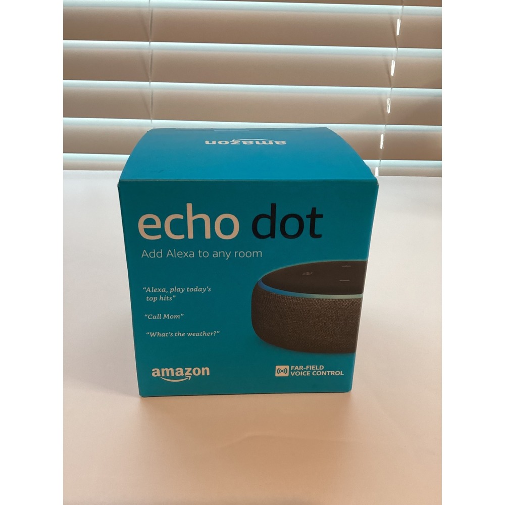 Amazon Echo Dot 3rd Gen Smart Speaker with Alexa Charcoal Fabric New In Box
